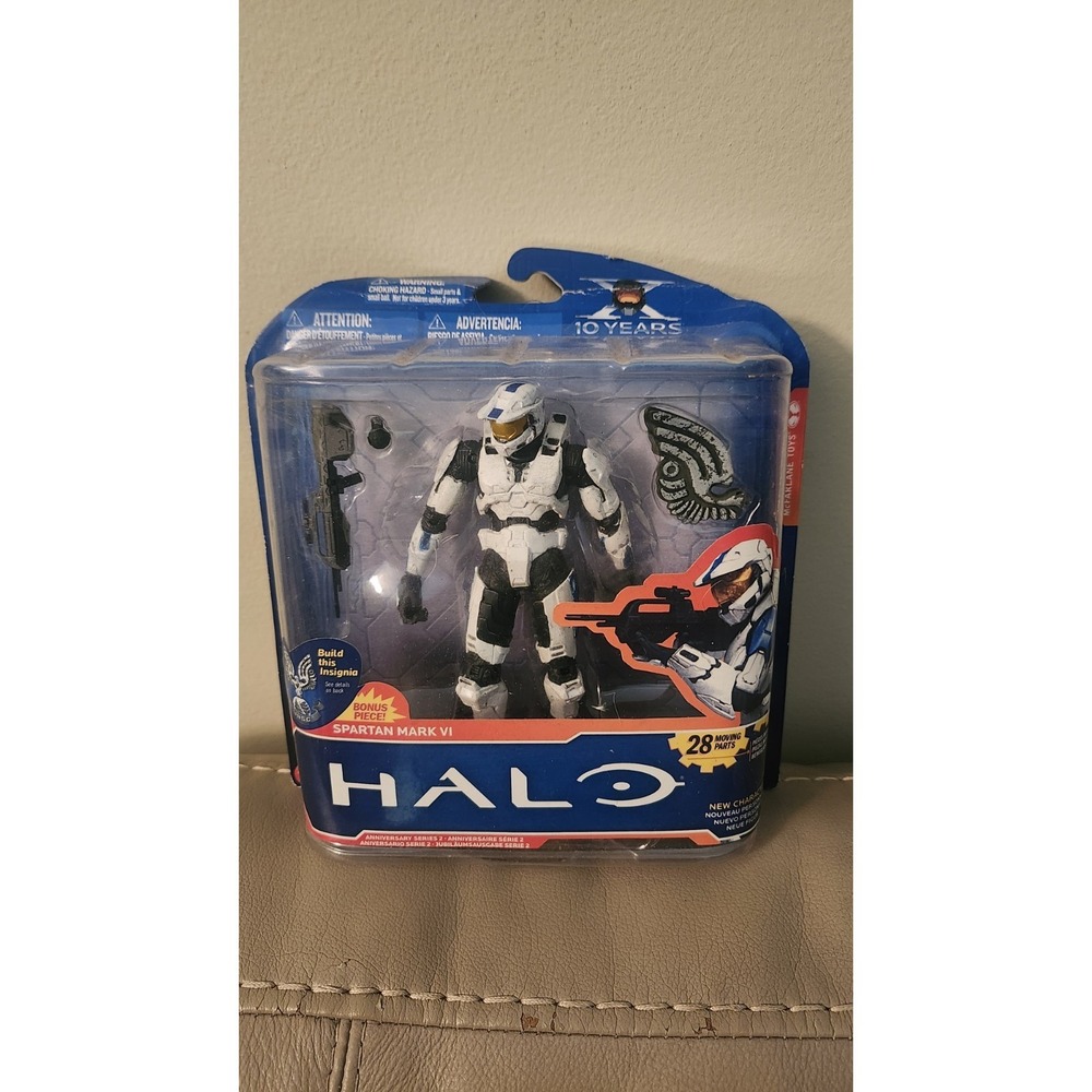 Halo 10th Anniversary White SPARTAN MARK VI Figure McFarlane Toys Sealed